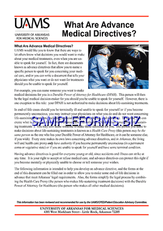 Arkansas Advance Medical Directive Form pdf free